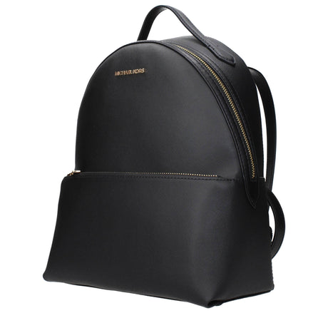 Michael Kors Black Leather Backpacks - Hilstor