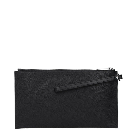 Michael Kors Black Leather Clutch Bags - Hilstor