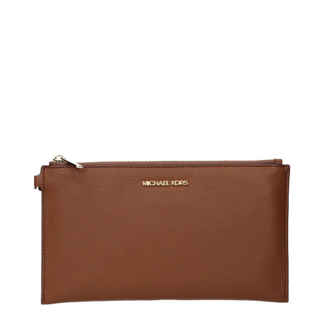 Michael Kors Brown Leather Clutch Bags - Hilstor