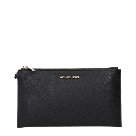Michael Kors Black Leather Clutch Bags - Hilstor