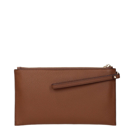 Michael Kors Brown Leather Clutch Bags - Hilstor