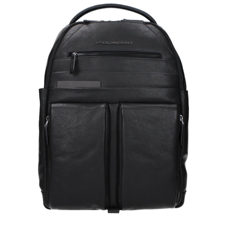 Piquadro Black Leather Backpacks - Hilstor