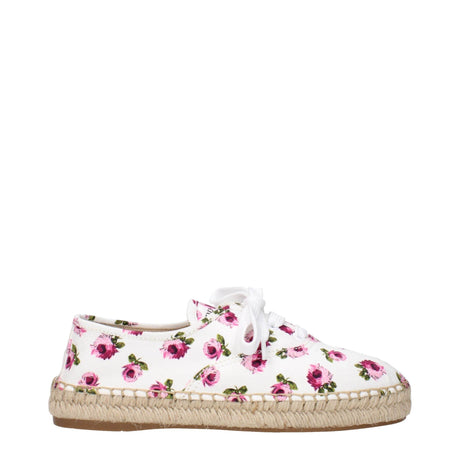 Prada White Fabric Espadrilles - Hilstor