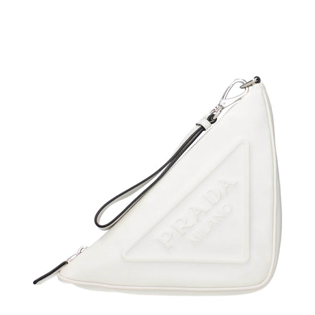 Prada White Leather Clutch Bags - Hilstor