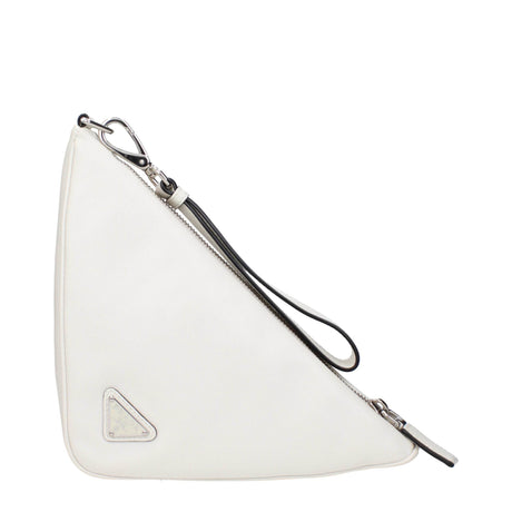 Prada White Leather Clutch Bags - Hilstor