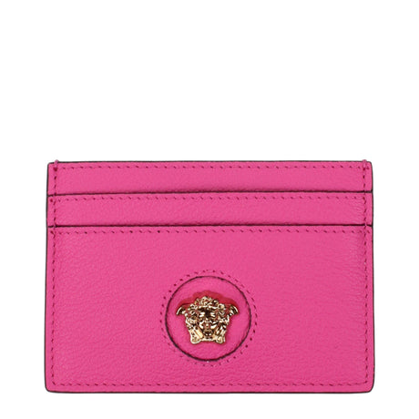 Versace Pink Leather Cardholders - Hilstor