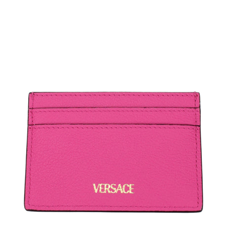 Versace Pink Leather Cardholders - Hilstor