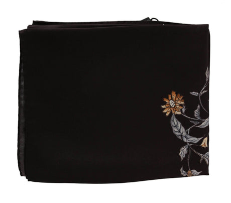 Dolce & Gabbana Brown 100% Silk Bird Print Wrap 80cm X 95cm RRP Scarf - Hilstor