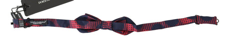 Dolce & Gabbana Red Checkered 100% Silk Adjustable Men Neck Bow Tie - Hilstor