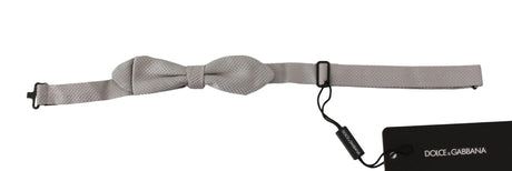 Dolce & Gabbana Gray 100% Silk Faille Adjustable Neck Bow Tie Papillon - Hilstor