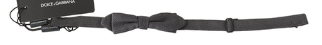Dolce & Gabbana Gray Patterned Silk Adjustable Neck Bow Tie Papillon - Hilstor
