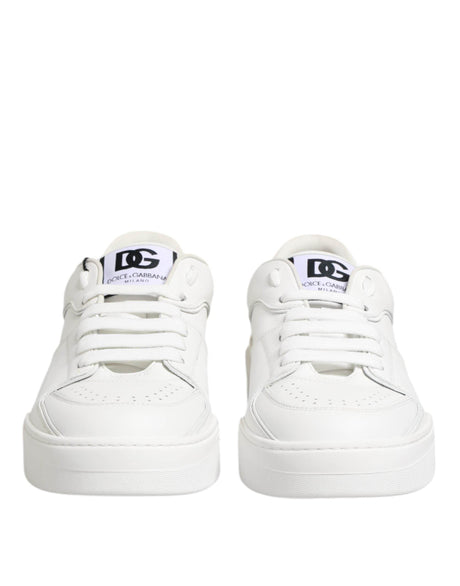Dolce & Gabbana White Miami Leather Low Top Sneakers Shoes - Hilstor