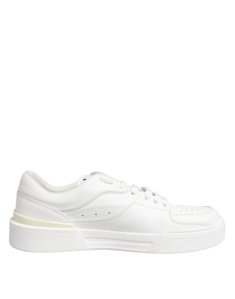 Dolce & Gabbana White Miami Leather Low Top Sneakers Shoes - Hilstor