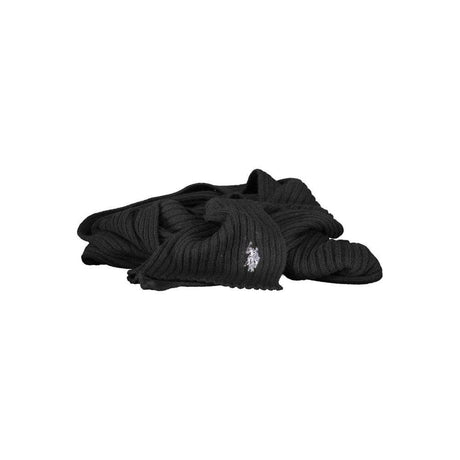 U.S. POLO ASSN. Black Wool Scarf - Hilstor