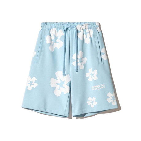 Comme Des Fuckdown Blue Cotton Short - Hilstor