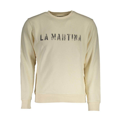 La Martina White Cotton Men Sweater - Hilstor