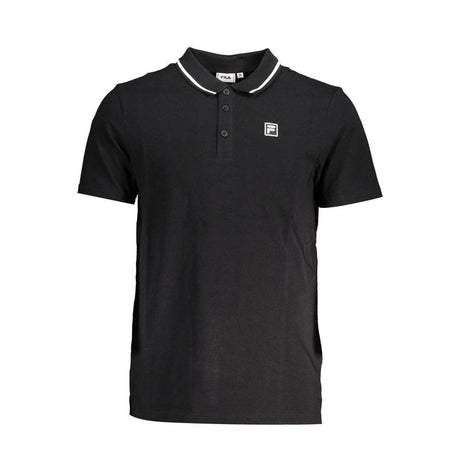 Fila Black Cotton Polo Shirt - Hilstor