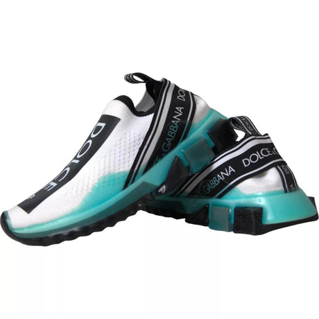 Dolce & Gabbana Black White Blue Slip On Sorrento Sneakers - Hilstor