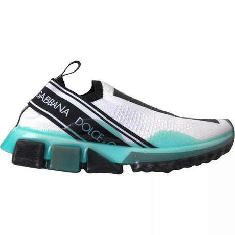 Dolce & Gabbana Black White Blue Slip On Sorrento Sneakers - Hilstor
