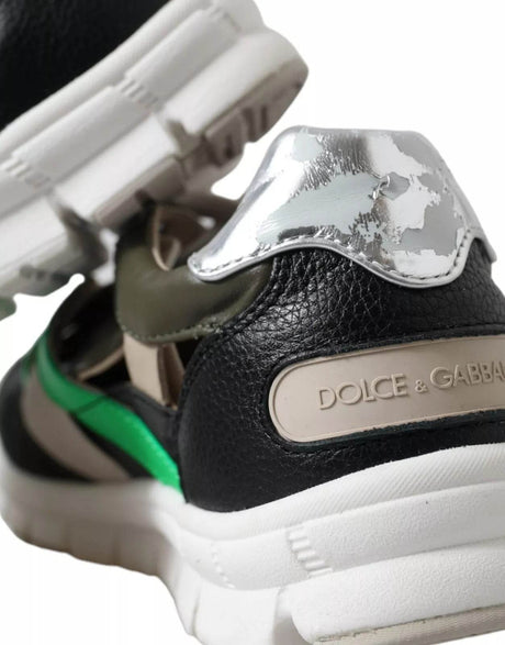 Dolce & Gabbana Sneakers Multicolor Leather Suede Shoes - Hilstor