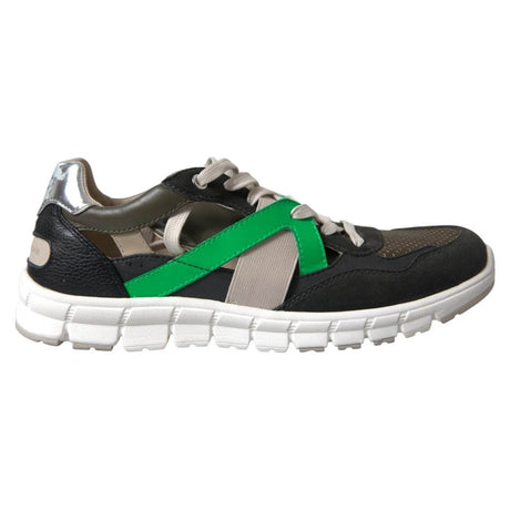 Dolce & Gabbana Sneakers Multicolor Leather Suede Shoes - Hilstor