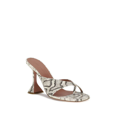 Amina Muaddi Python-patterned Shiona Sandals - Hilstor