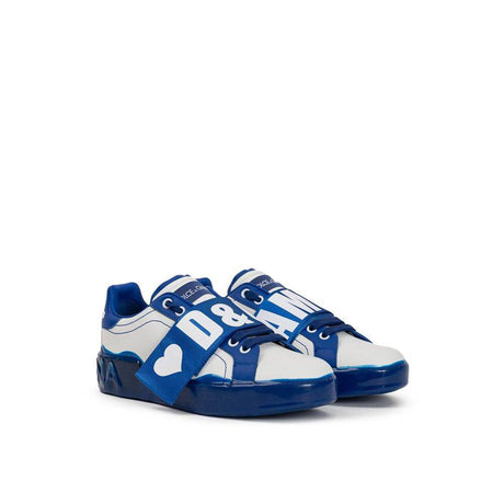 Dolce & Gabbana White Leather Low Top - Hilstor