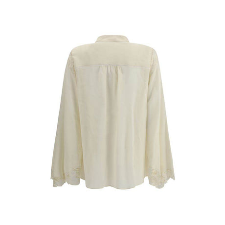 Chloé Silk georgette and lace Blouse - Hilstor