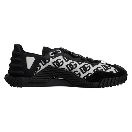 Dolce & Gabbana Black Logo Lace Up Low Top NS1 Sneakers - Hilstor