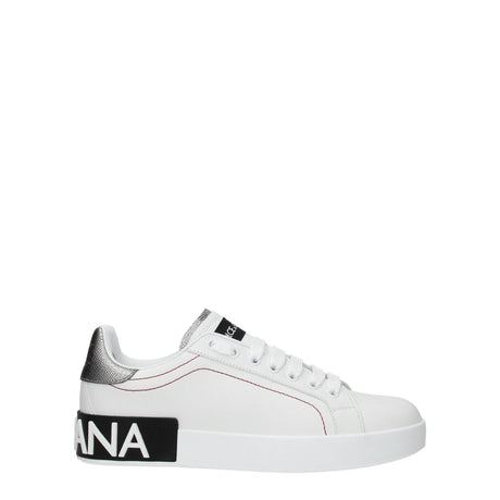 Dolce & Gabbana White Leather Low Tops - Hilstor