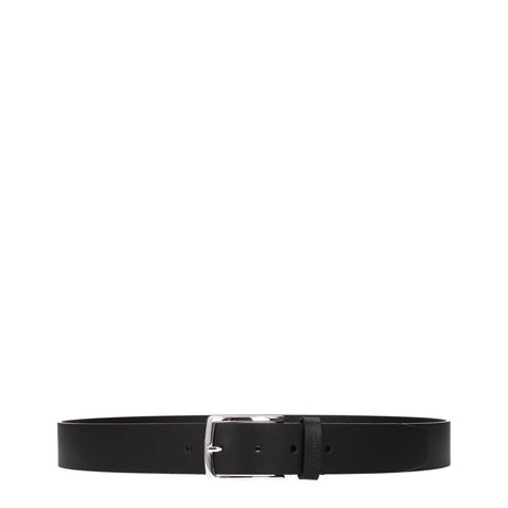 Testoni Black Leather Regular Belts - Hilstor