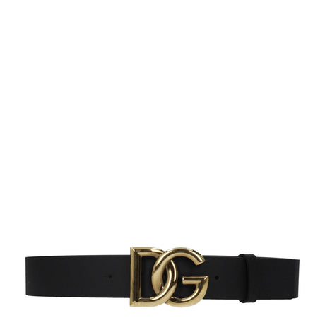 Dolce & Gabbana Black Leather Regular Belts - Hilstor