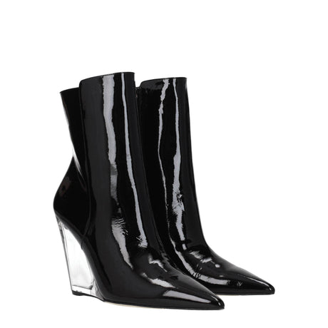Stuart Weitzman Black Leather Ankle Boots - Hilstor