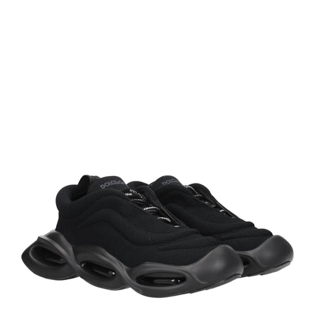 Dolce & Gabbana Black Fabric Chunky Sneakers - Hilstor