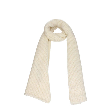 Off-White Beige Wool Scarves - Hilstor