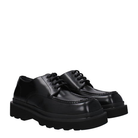 Dolce & Gabbana Black Leather Oxfords And Derbies - Hilstor