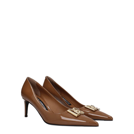 Dolce & Gabbana Brown Leather High Heel Pumps - Hilstor
