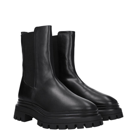 Stuart Weitzman Black Leather Ankle Boots - Hilstor
