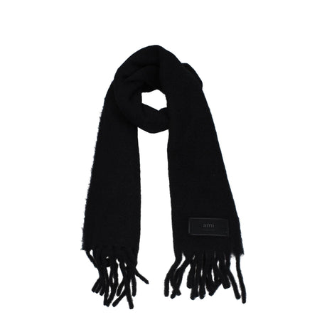 Ami Paris Black Leather Scarves - Hilstor