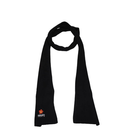 Kenzo Black Wool Scarves - Hilstor