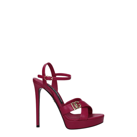 Dolce & Gabbana Pink Leather Platforms - Hilstor
