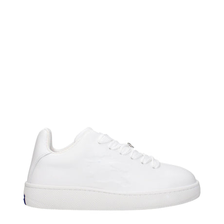 Burberry White Leather Low Tops - Hilstor