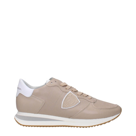 Philippe Model Beige Leather Low Tops - Hilstor