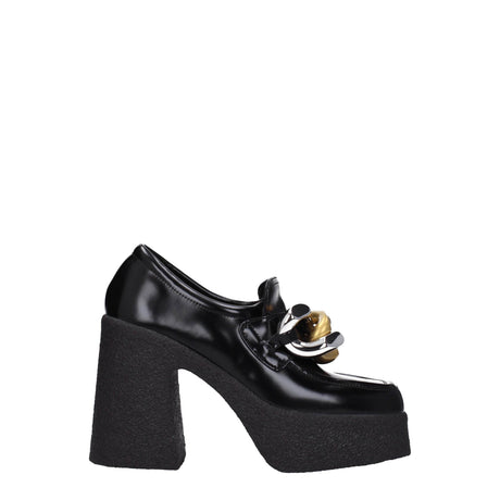 Stella McCartney Black Leather Platform Loafers - Hilstor