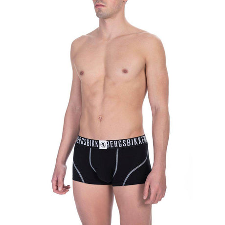 Bikkembergs Black Cotton Men's Trunk Underwear Twin Pack - Hilstor