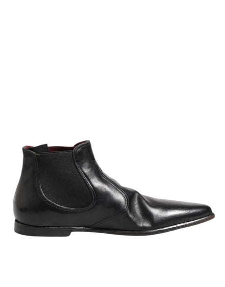 Dolce & Gabbana Black Chelsea Slip On Men Ankle Boots Shoes