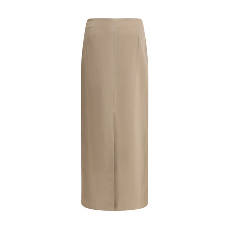 Brunello Cucinelli Gray Acetate Midi Skirt