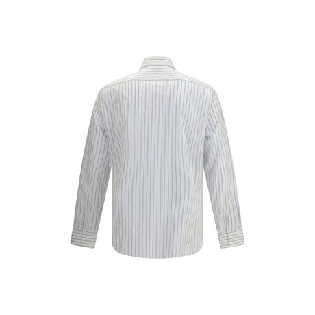 Brunello Cucinelli White Cotton Pattern Shirt