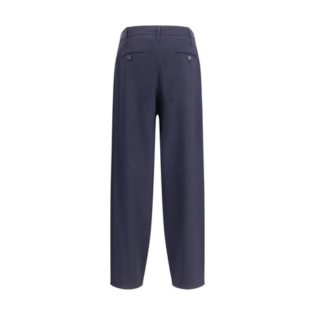 Giorgio Armani Blue Fleece Wool Casual Pants