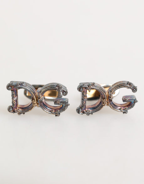 Dolce & Gabbana Gold Tone 925 Sterling Silver DG Logo Accessory Cufflink